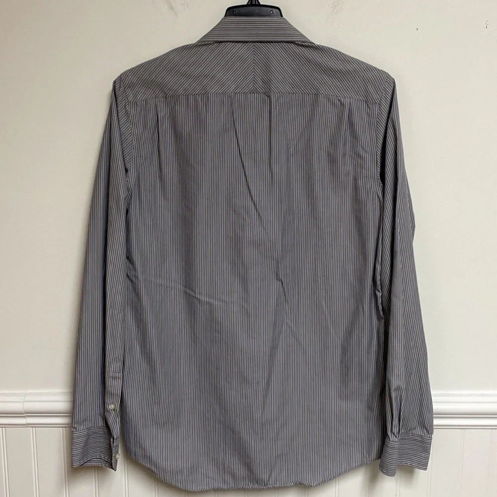 Joesph Abboud Mens Grey/Blue Stripe Slim fit Size 16- 36/37 Shirt - Picture 5 of 6